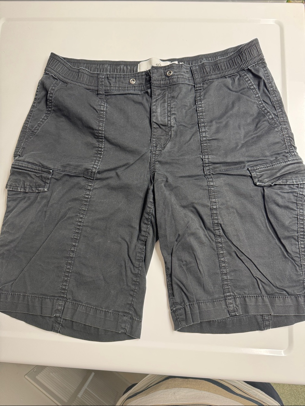 Women's Bermuda Cargo Shorts in Faded Black by Sonoma, Size 10